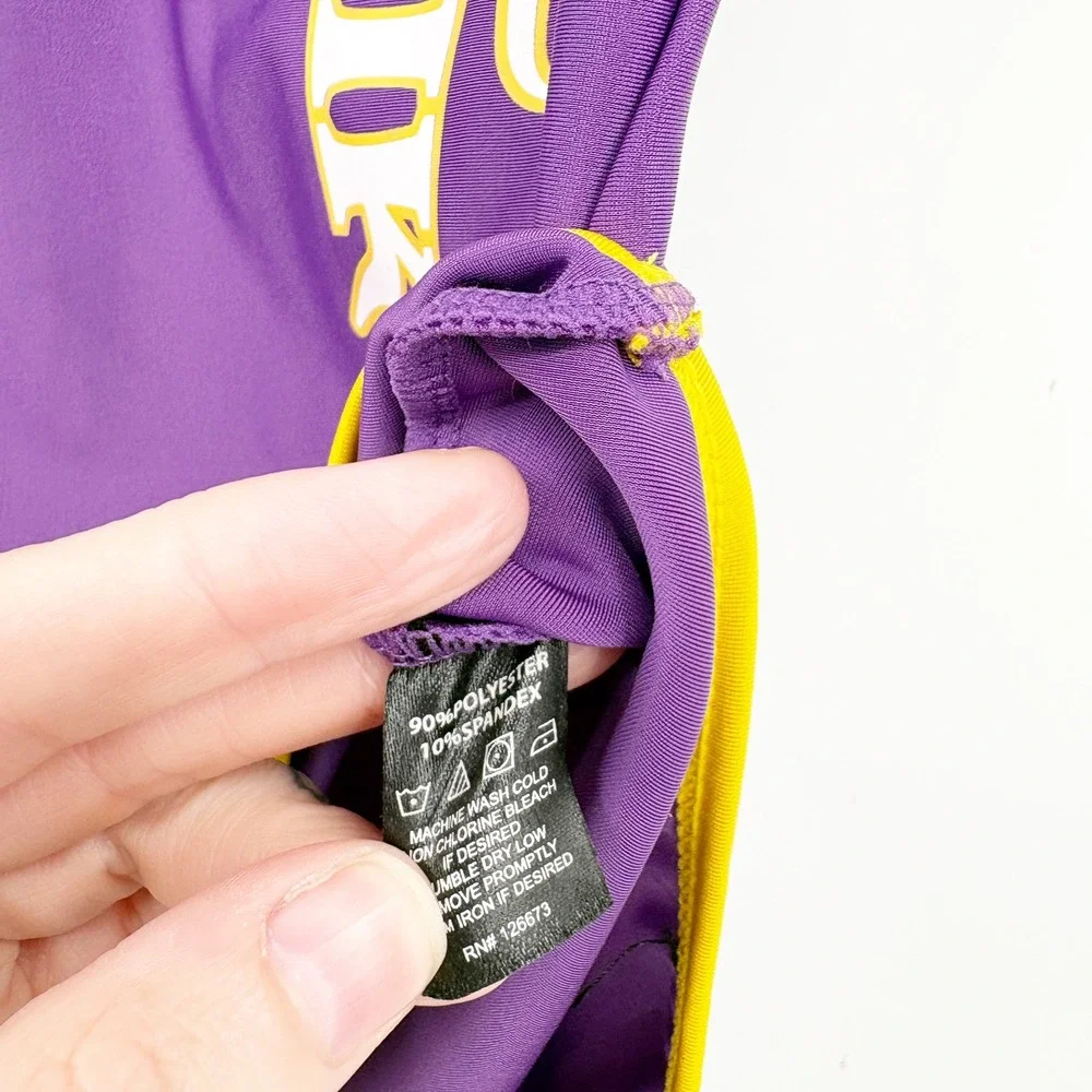 NFL Team Apparel Womens Minnesota Vikings Zip Front Sporty One‎ Piece Swimsuit S